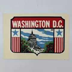 Washington D.C. Vintage Classic Water Decal Sticker US Capitol Cherry Blossoms