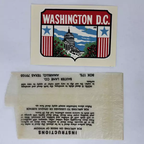 Washington D.C. Vintage Classic Water Decal Sticker US Capitol Cherry Blossoms