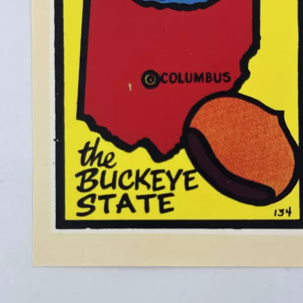 Vintage Ohio The Buckeye State Water Slide Decal
