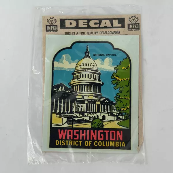 Washington D.C. Vintage Style Travel Decal Vinyl Sticker Luggage Label
