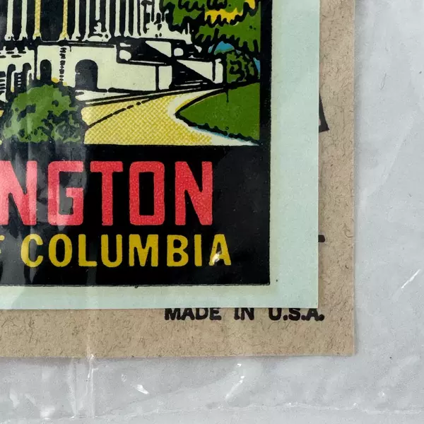 Washington D.C. Vintage Style Travel Decal Vinyl Sticker Luggage Label