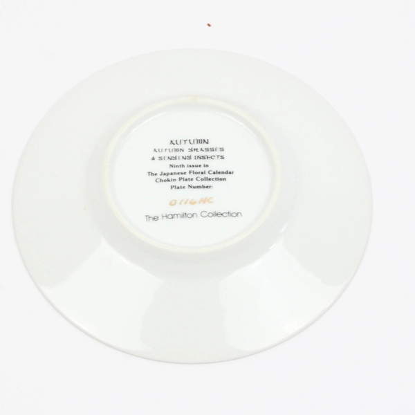 Hamilton Collection Japanese Floral Calender Autumn Plate COA
