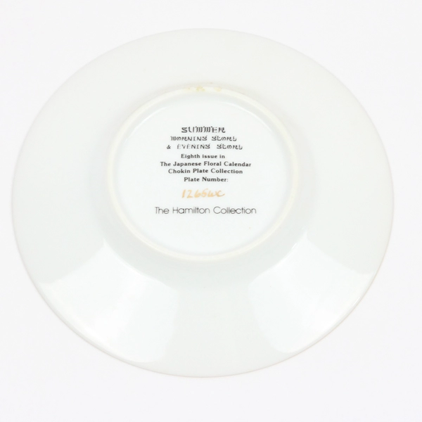 Hamilton Collection Japanese Floral Calender Summer Morning Glory Plate COA