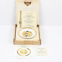 Hamilton Collection Japanese Floral Calendar Winter Plate COA