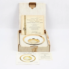 Hamilton Collection Japanese Floral Calender Full Moon Festival Plate COA