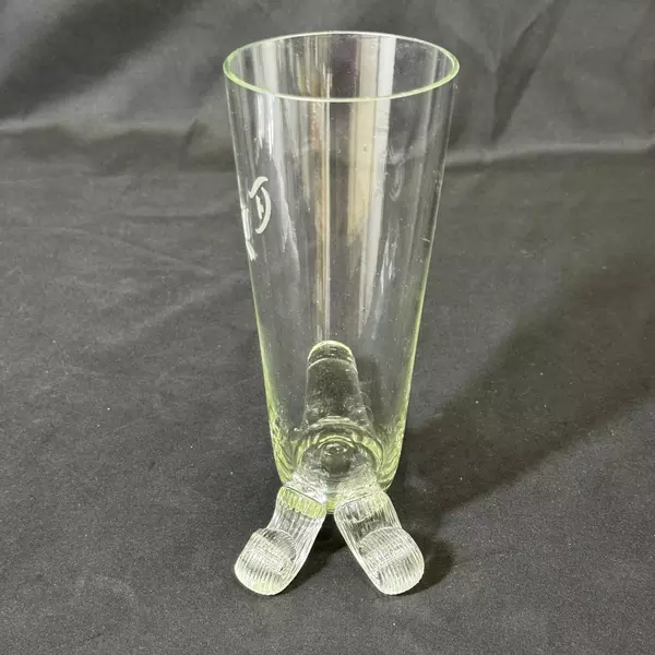 Sven Jensen Krosno Poland Handblown Crystal Horn Pilsner Beer Glass Monogrammed