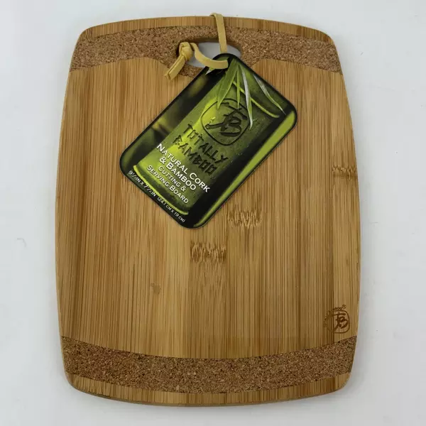 Totally Bamboo Cutting & Serving Board 9.5" x 7.5" Durable Wood Kitchen Prep