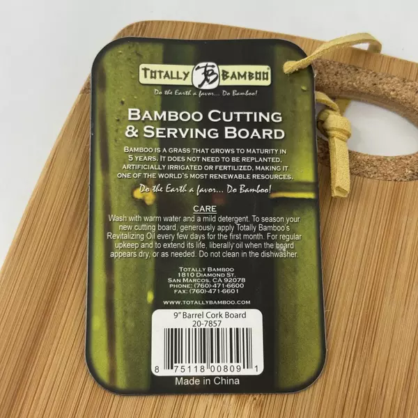 Totally Bamboo Cutting & Serving Board 9.5" x 7.5" Durable Wood Kitchen Prep