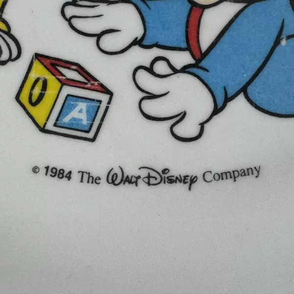Vintage 1984 Walt Disney Company Baby Mickey Mouse Minnie Goofy Plate