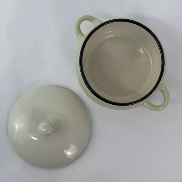 Ceramic Double Handle Onion Soup Bowl Porcelain Durable Kitchenware