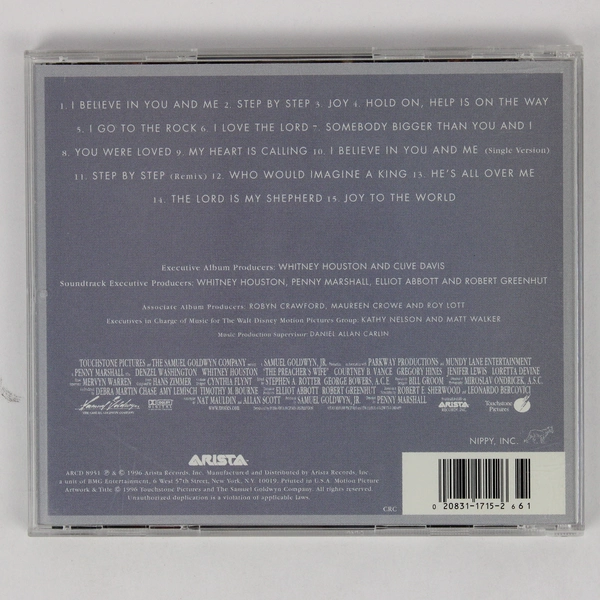 Whitney Houston The Preacher's Wife The Original Soundtrack 1996 Music CD