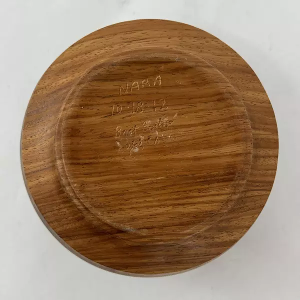 Hand Turned Wooden Wood Sealed Bowl Signed Bret Bretin 10-18-2012 CA