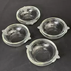 4 Mikasa Satin Rose Crystal Small Dessert Bowls With Frosted Rose Handles 4.75"