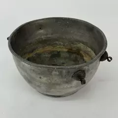 Antique Chinese Pewter Bowl 12" Wide Collectible Decorative Vintage Dish