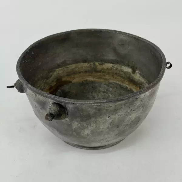 Antique Chinese Pewter Bowl 12" Wide Collectible Decorative Vintage Dish