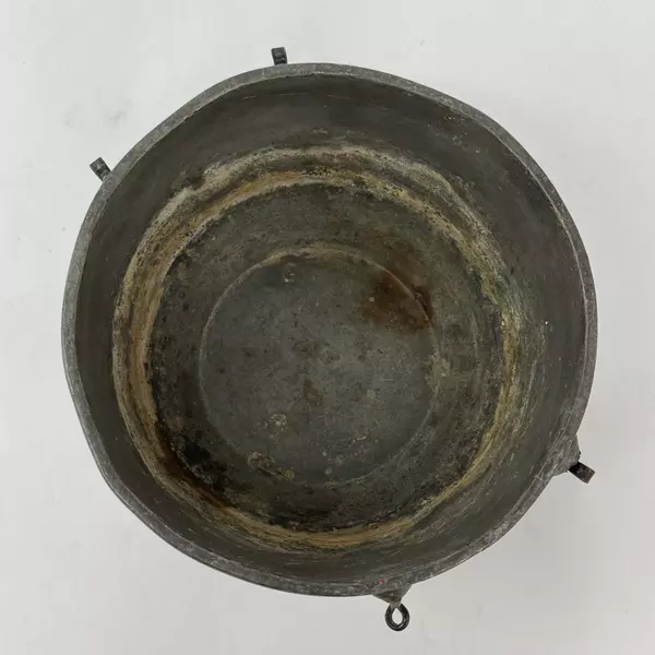 Antique Chinese Pewter Bowl 12" Wide Collectible Decorative Vintage Dish