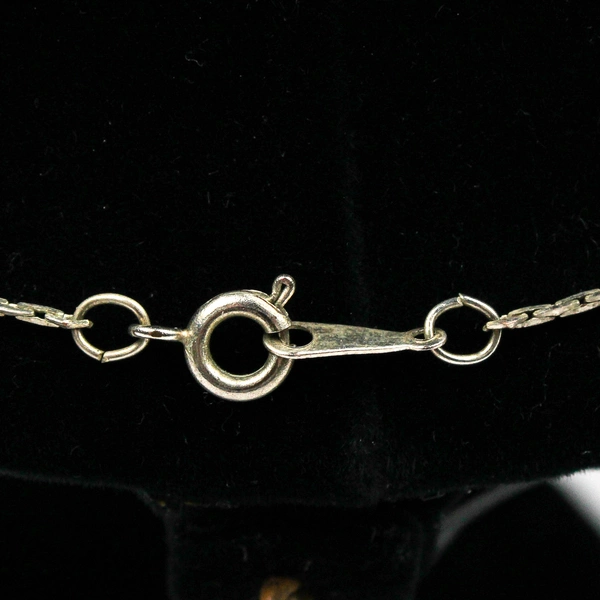 925 Sterling Silver Necklace 2 Pendants Purple and Colorless Stones