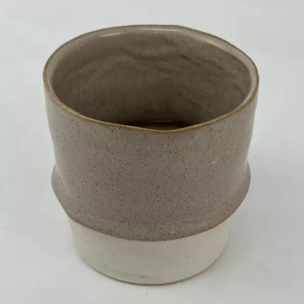 Two-Toned Tapered Ceramic Pot 4-3/4 Inch Decorative Planter