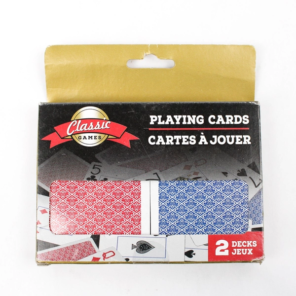Classic Games Playing Cards Two Decks Red/Blue New In Box