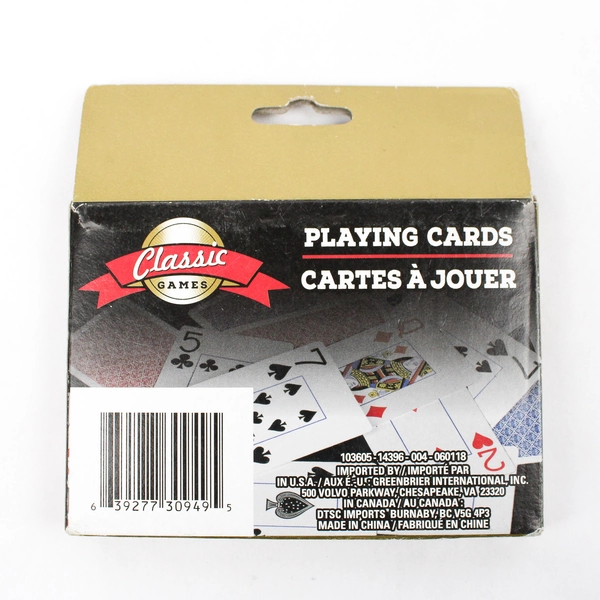 Classic Games Playing Cards Two Decks Red/Blue New In Box