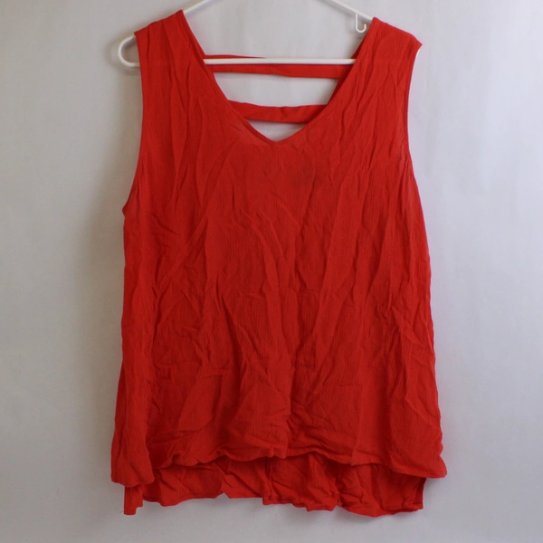 A New Approach Solid Orange Tank Top Women's Size 2XL