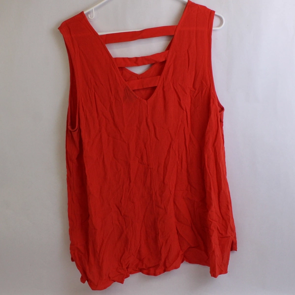 A New Approach Solid Orange Tank Top Women's Size 2XL
