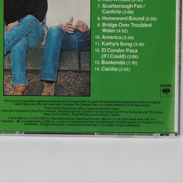 Simon and Garfunkel's Greatest Hits 1972 Music CD Columbia