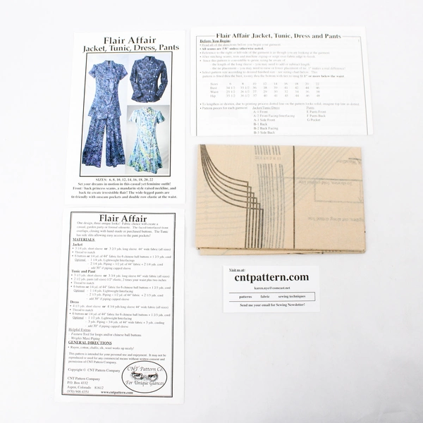 Flair Affair Misses Jacket Tunic Dress Pants Sewing Pattern CNT Uncut
