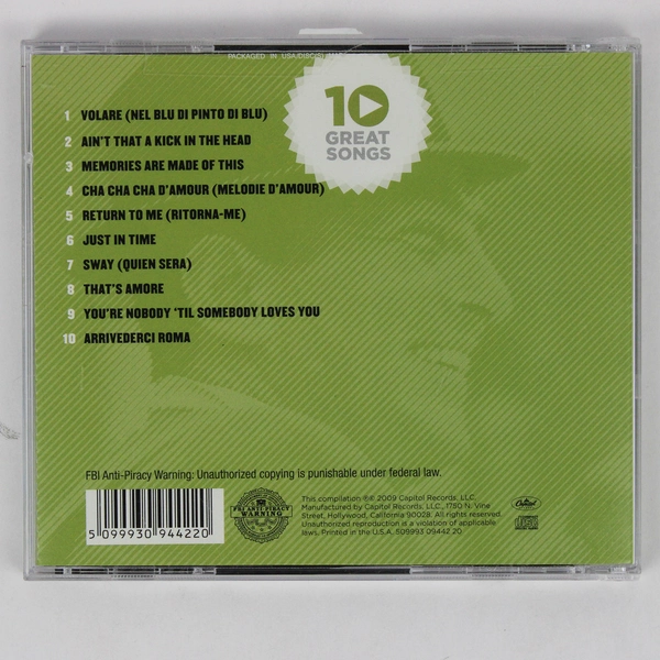Dean Martin 10 Great Songs 2009 Compilation Capitol Records