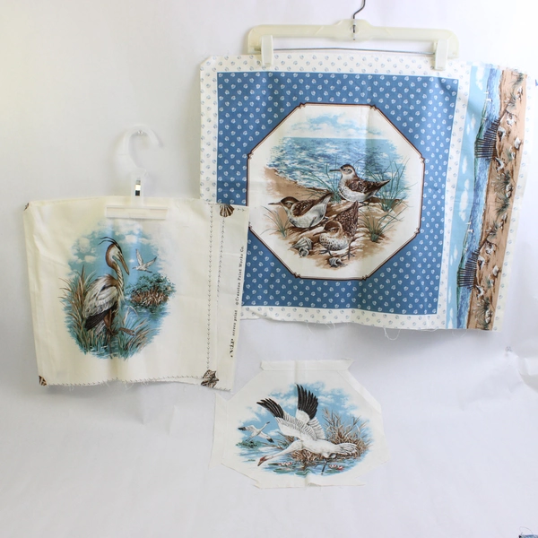 1.75 Lb Quilting Fabric Lot Blue and White Nautical Themes