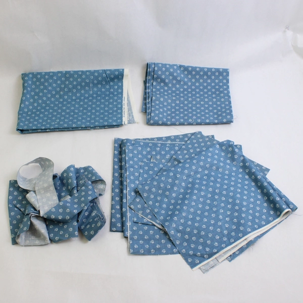 1.75 Lb Quilting Fabric Lot Blue and White Nautical Themes