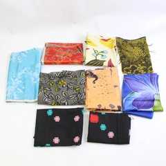 1.2 Lb Mixed Lot Small Fabric Scraps Quilting & DIY Crafts Embroidered & Print