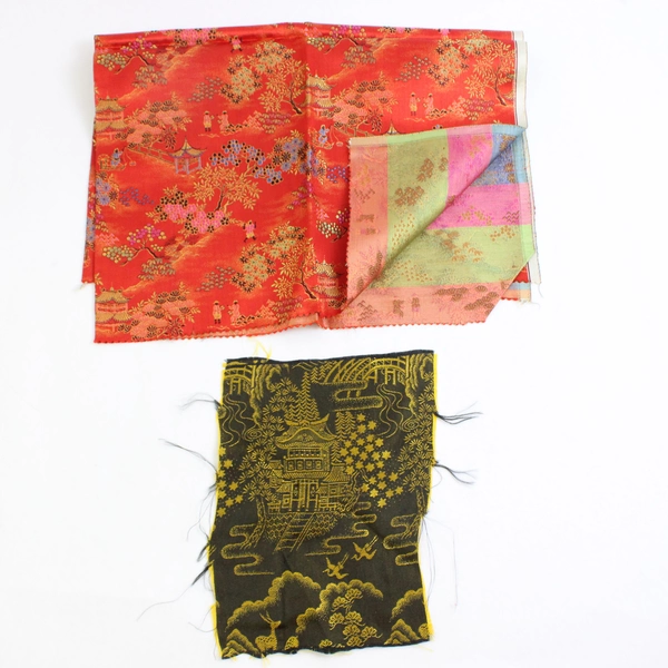 1.2 Lb Mixed Lot Small Fabric Scraps Quilting & DIY Crafts Embroidered & Print