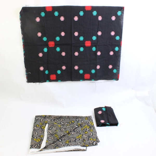 1.2 Lb Mixed Lot Small Fabric Scraps Quilting & DIY Crafts Embroidered & Print