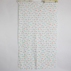 White Quilting Cotton Blue and Red Daisy Print 36" x 1 2/3 Yd