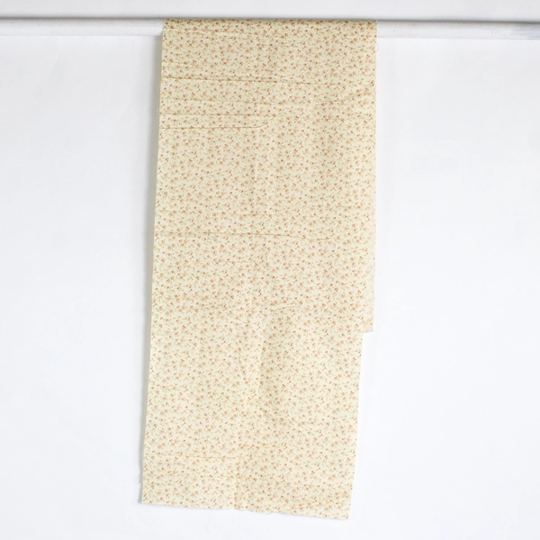 3 Pc Lot Floral Patterned Quilting Fabric Scraps Red and Cream 4+ Yards Total