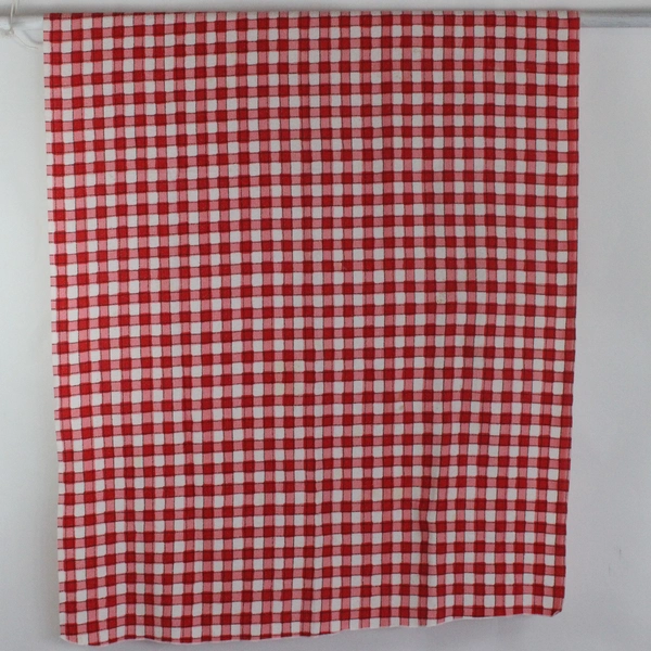Lot of 2 Pink Red White Plaid Terry Cloth Tablecloths Flawed Upcycling