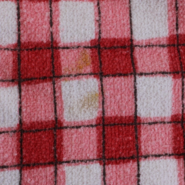 Lot of 2 Pink Red White Plaid Terry Cloth Tablecloths Flawed Upcycling