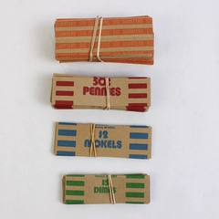 Lot of Vintage Paper Coin Tubes Pennies Nickels Dimes and Quarters