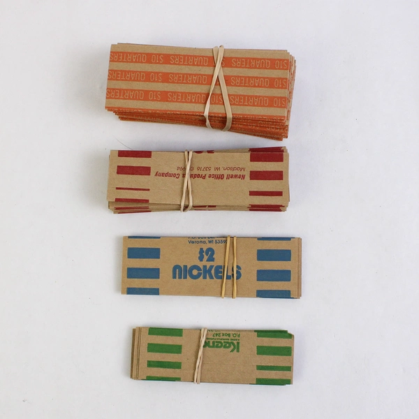 Lot of Vintage Paper Coin Tubes Pennies Nickels Dimes and Quarters