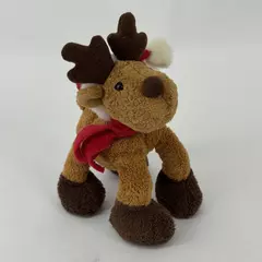 Gund Plush Reindeer with Santa Hat and Scarf Molasses with Original Tags