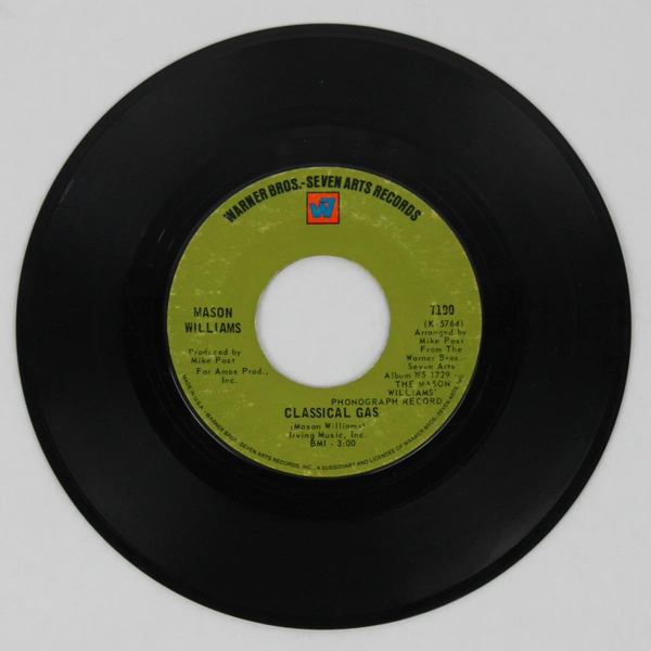Mason Williams Classical Gas/Long Time Blues 45 RPM Record 7190