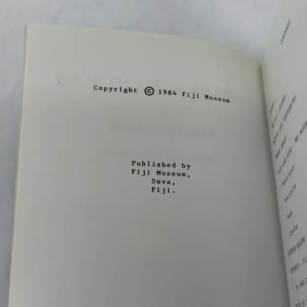 Birds of the Fiji Bush Fergus Clunie & Pauline Morse 1984