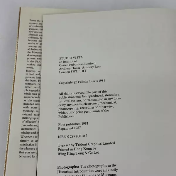 Needlepoint Samplers Hardcover Book by Felicity Lewis