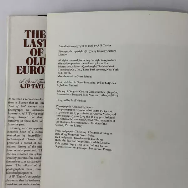 The Last of Old Europe: A Grand Tour with A. J. P. Taylor by A. J. P. Taylor