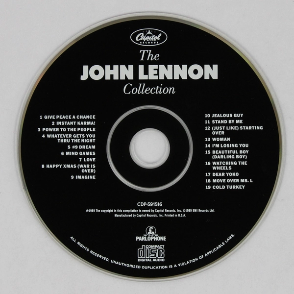 The John Lennon Collection 1989 Music CD Capitol Records