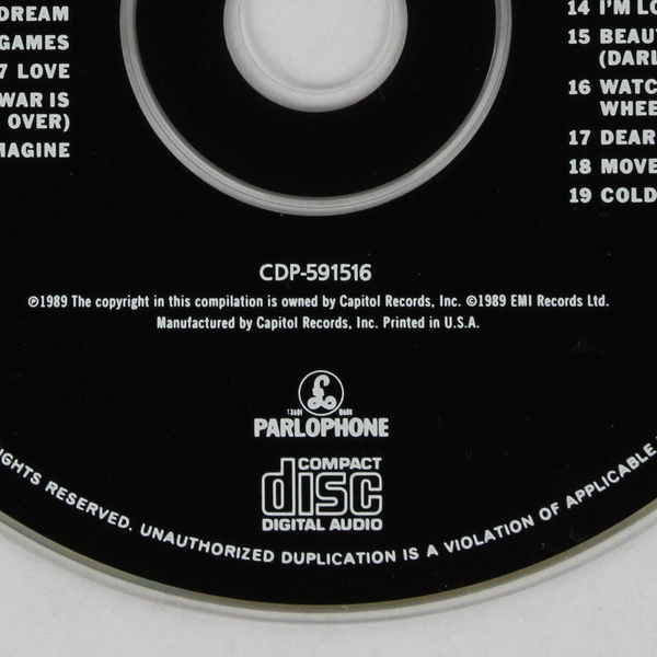 The John Lennon Collection 1989 Music CD Capitol Records