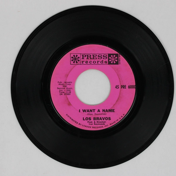 Black is Black and I Want a Name by Los Bravos 45 RPM Record