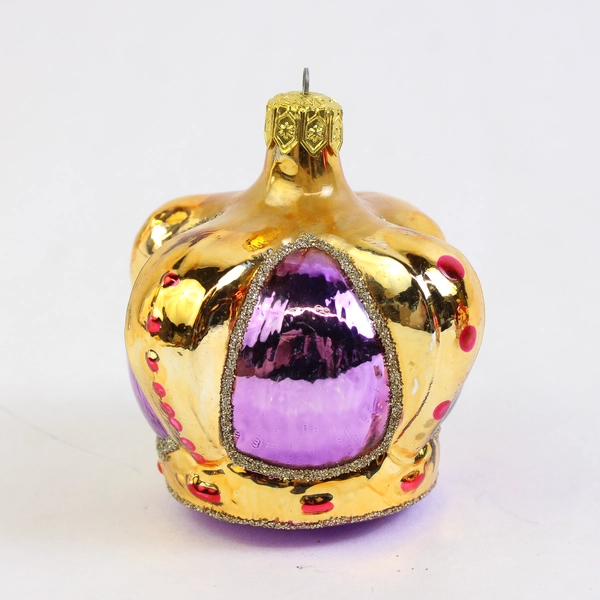 Lot Of 2 Matching Unbranded Multicolor Crown Hanging Christmas Ornaments