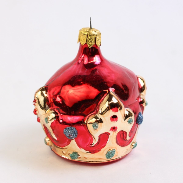 Lot Of 2 Matching Unbranded Multicolor Crown Hanging Christmas Ornaments